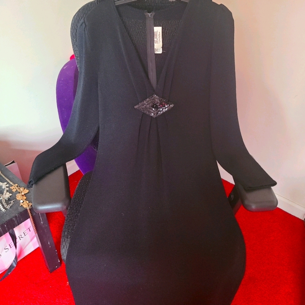 Gorgeous St. John dress with sequin applique.